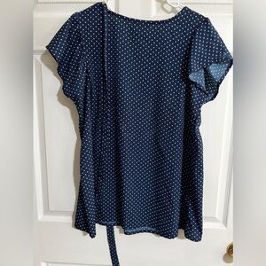 Blue maternity blouse